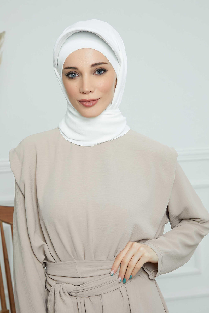 Instant Aerobin Shawl Newsboy Scarves Bandana Women's Cap Turban Visor Stylish Hijab Hat Turban,SS-1A White