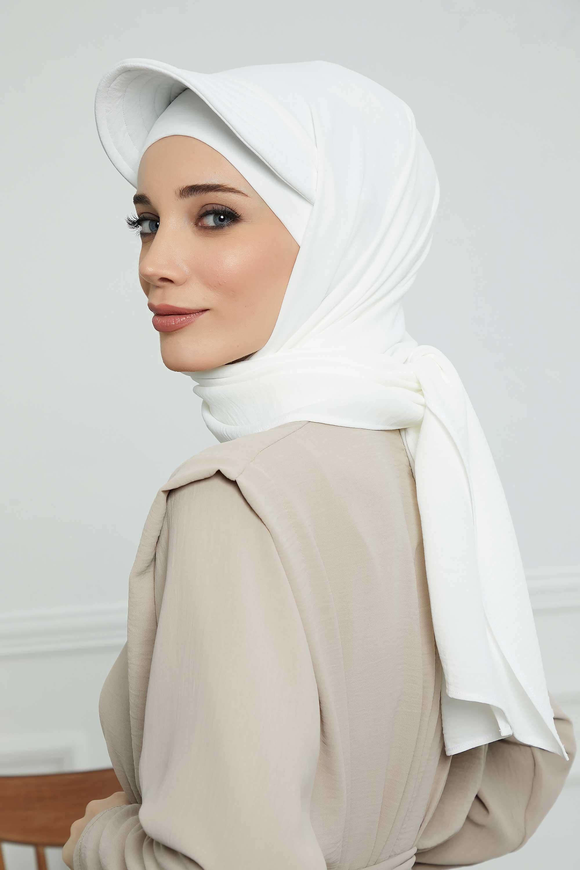 Instant Aerobin Shawl Newsboy Scarves Bandana Women's Cap Turban Visor Stylish Hijab Hat Turban,SS-1A White