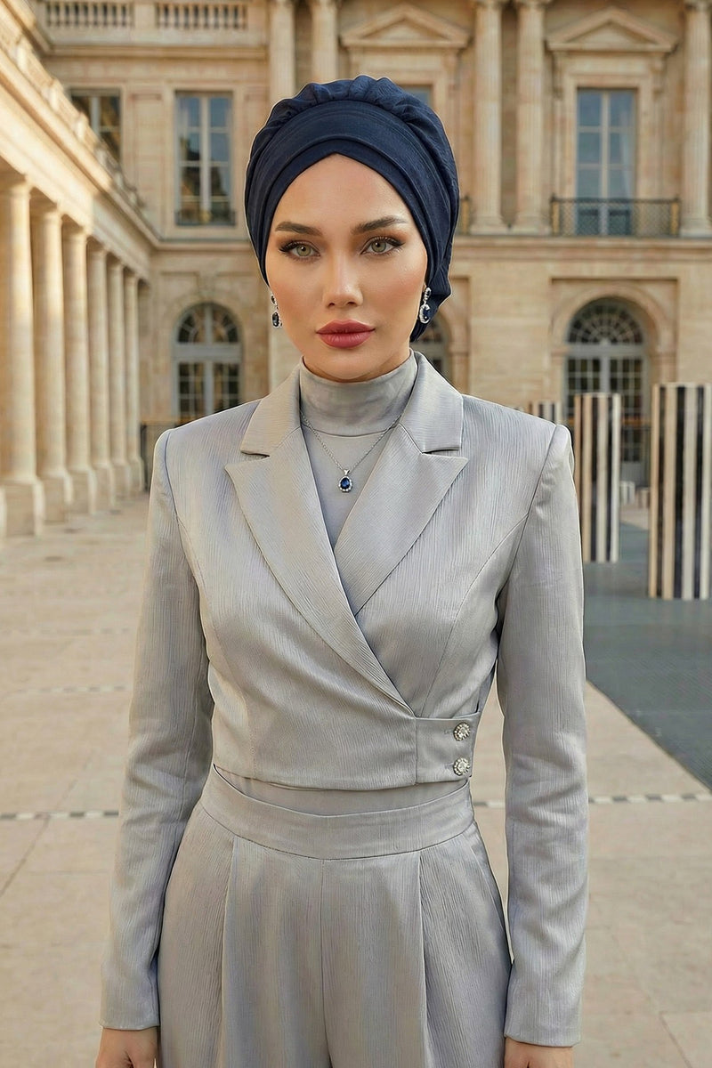 Instant Aerobin Turban Hijab for Women, Pre-Tied Cotton Blend Headwrap, Lightweight Modest Fashion Head Cover,HT-91