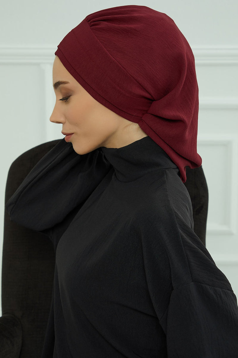 Instant Aerobin Turban Hijab for Women, Pre-Tied Cotton Blend Headwrap, Lightweight Modest Fashion Head Cover,HT-91
