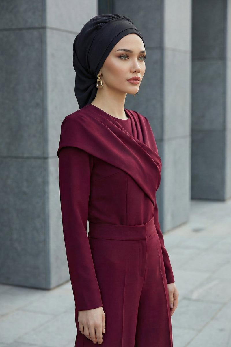 Instant Aerobin Turban Hijab for Women, Pre-Tied Cotton Blend Headwrap, Lightweight Modest Fashion Head Cover,HT-91