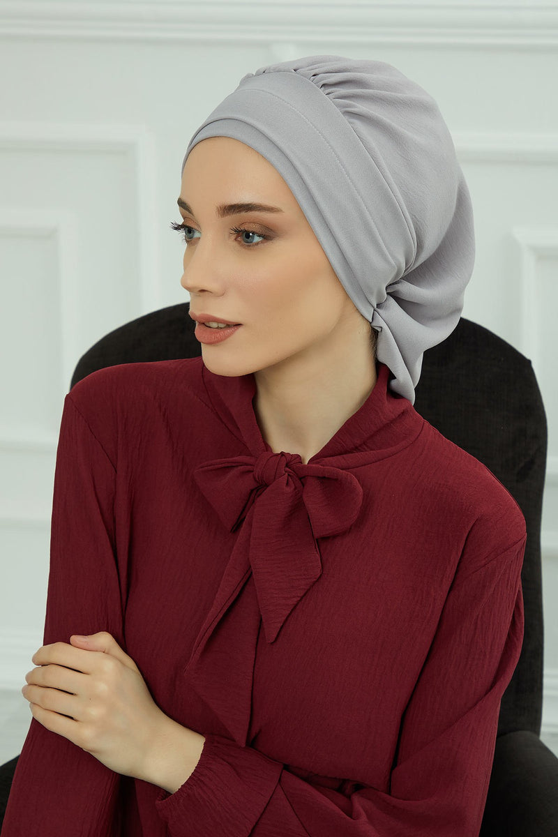 Instant Aerobin Turban Hijab for Women, Pre-Tied Cotton Blend Headwrap, Lightweight Modest Fashion Head Cover,HT-91