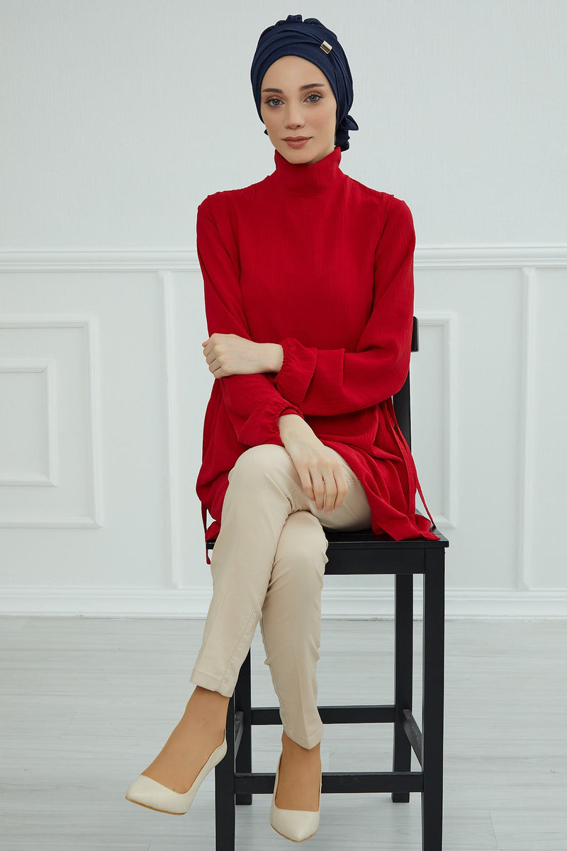 Instant Aerobin Turban Hijab for Women with Gold Accent, Pre-Tied Cotton Blend Headwrap, Modest Ready to Wear Headscarf,HT-95