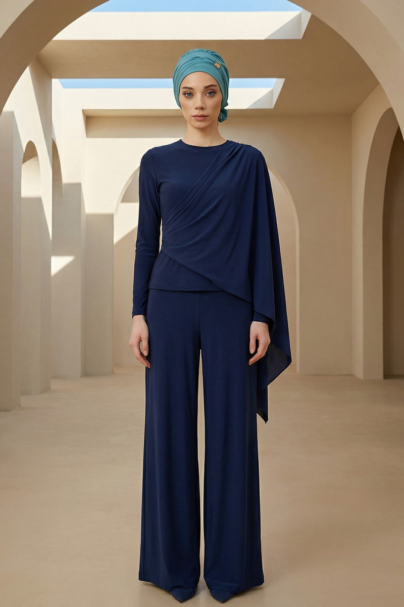 Instant Aerobin Turban Hijab for Women with Gold Accent, Pre-Tied Cotton Blend Headwrap, Modest Ready to Wear Headscarf,HT-95