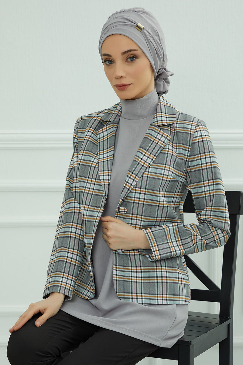 Instant Aerobin Turban Hijab for Women with Gold Accent, Pre-Tied Cotton Blend Headwrap, Modest Ready to Wear Headscarf,HT-95