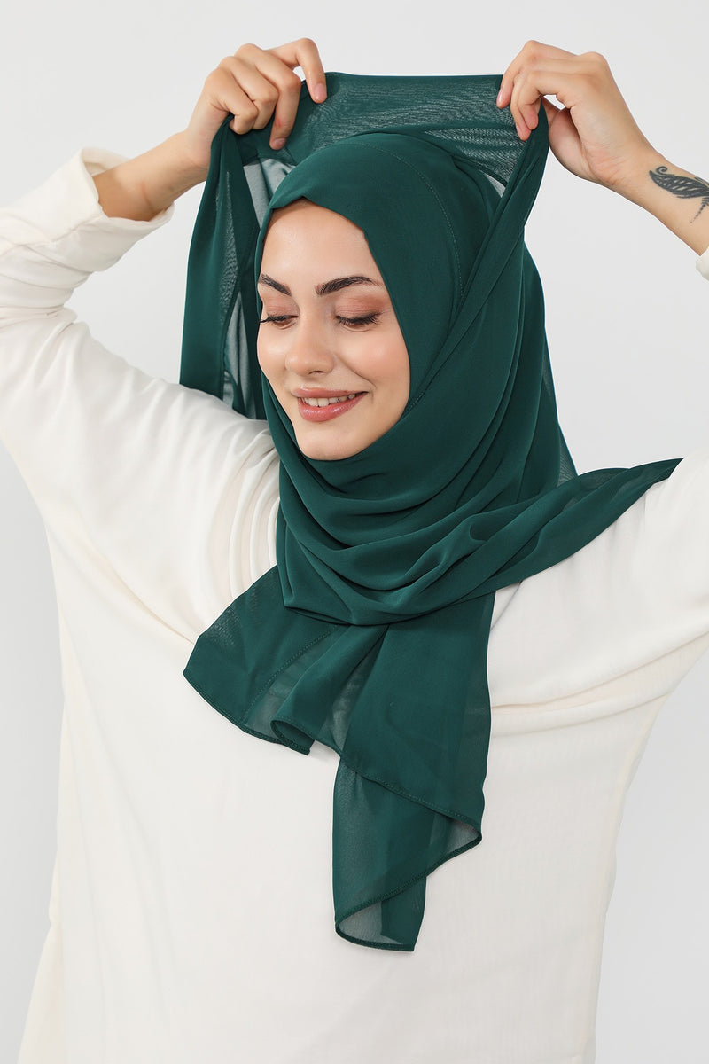 Instant Chiffon Hijab Shawl for Women, Ready to Wear Lightweight Modest Scarf, Practical Slip-On Headscarf,PS-49