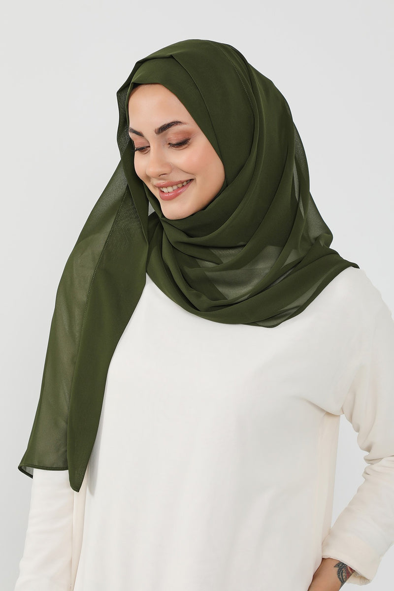 Instant Chiffon Hijab Shawl for Women, Ready to Wear Lightweight Modest Scarf, Practical Slip-On Headscarf,PS-49