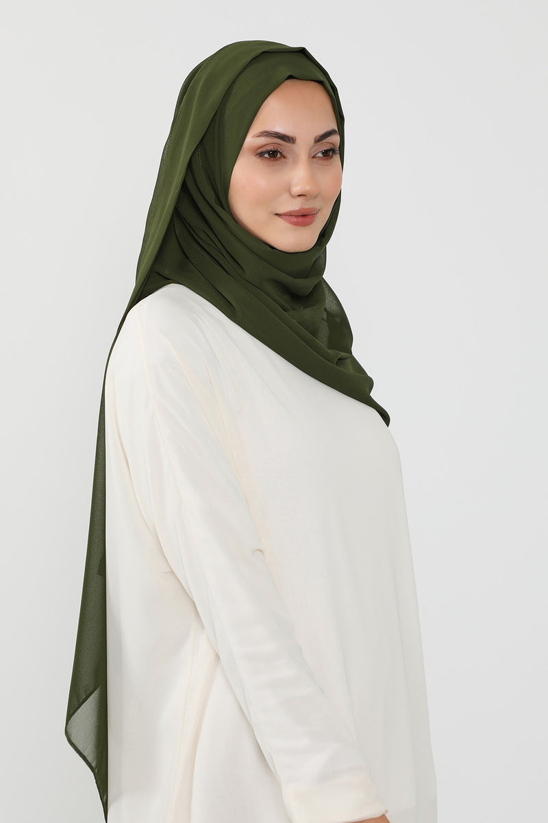 Instant Chiffon Hijab Shawl for Women, Ready to Wear Lightweight Modest Scarf, Practical Slip-On Headscarf,PS-49