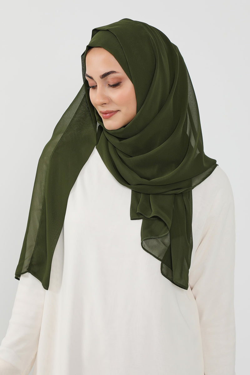 Instant Chiffon Hijab Shawl for Women, Ready to Wear Lightweight Modest Scarf, Practical Slip-On Headscarf,PS-49