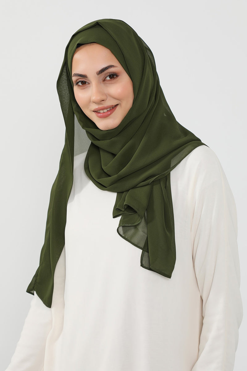 Instant Chiffon Hijab Shawl for Women, Ready to Wear Lightweight Modest Scarf, Practical Slip-On Headscarf,PS-49