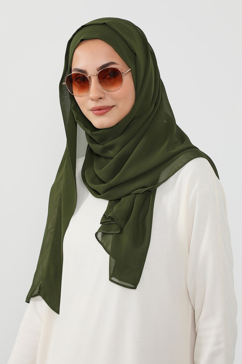 Instant Chiffon Hijab Shawl for Women, Ready to Wear Lightweight Modest Scarf, Practical Slip-On Headscarf,PS-49