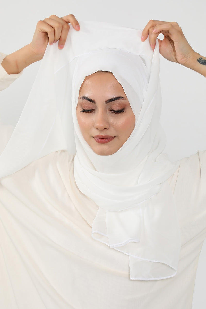 Instant Chiffon Hijab Shawl for Women, Ready to Wear Lightweight Modest Scarf, Practical Slip-On Headscarf,PS-49