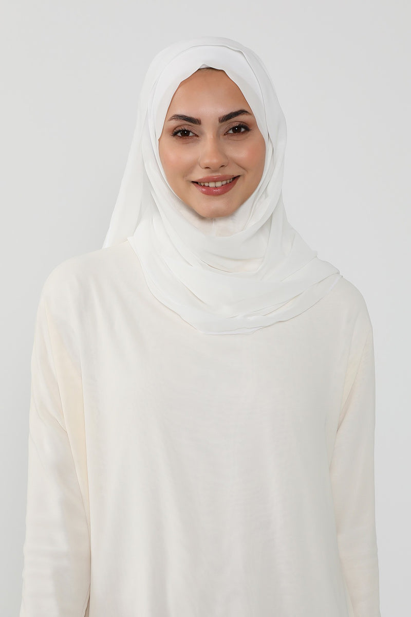 Instant Chiffon Hijab Shawl for Women, Ready to Wear Lightweight Modest Scarf, Practical Slip-On Headscarf,PS-49