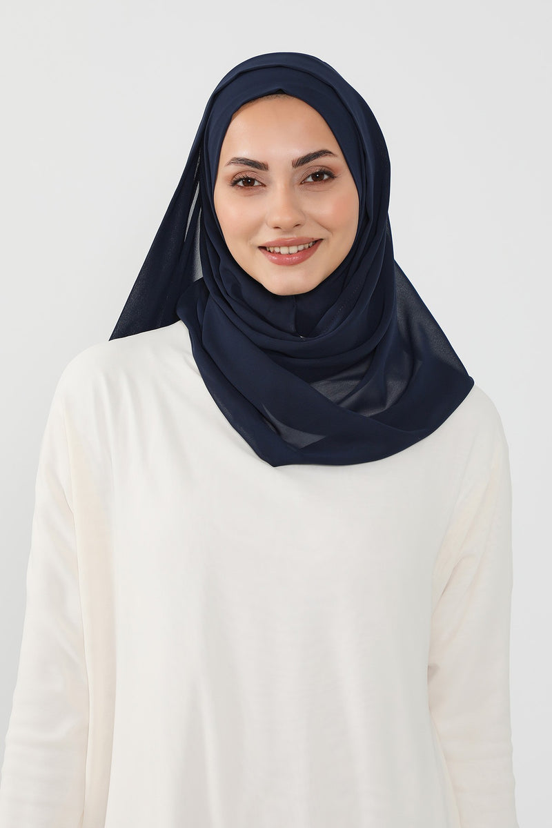 Instant Chiffon Hijab Shawl for Women, Ready to Wear Lightweight Modest Scarf, Practical Slip-On Headscarf,PS-49