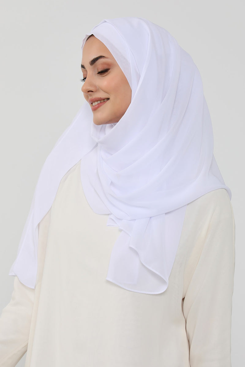 Instant Chiffon Hijab Shawl for Women, Ready to Wear Lightweight Modest Scarf, Practical Slip-On Headscarf,PS-49