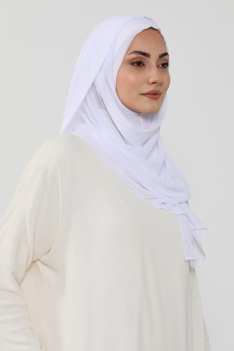 Instant Chiffon Hijab Shawl for Women, Ready to Wear Lightweight Modest Scarf, Practical Slip-On Headscarf,PS-49