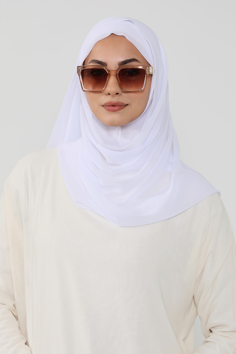 Instant Chiffon Hijab Shawl for Women, Ready to Wear Lightweight Modest Scarf, Practical Slip-On Headscarf,PS-49