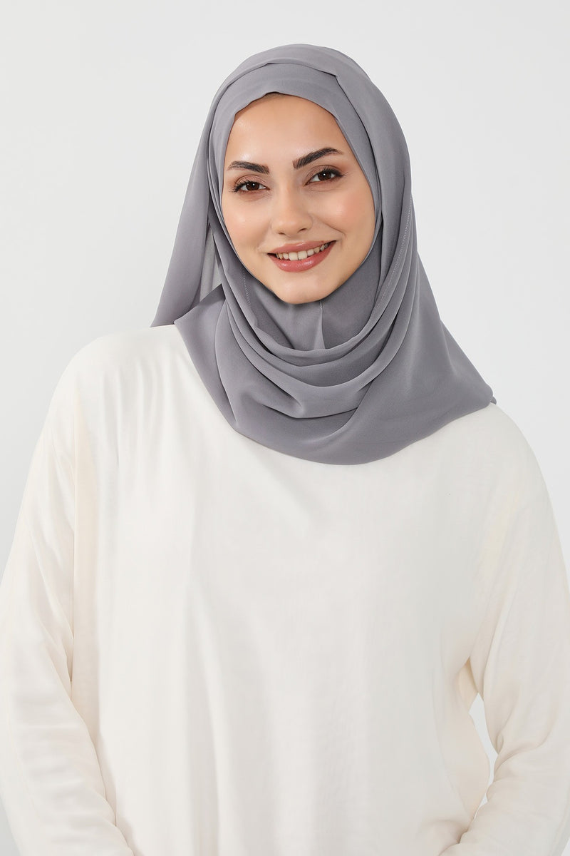 Instant Chiffon Hijab Shawl for Women, Ready to Wear Lightweight Modest Scarf, Practical Slip-On Headscarf,PS-49