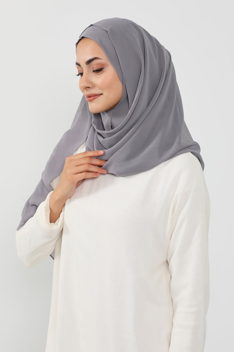 Instant Chiffon Hijab Shawl for Women, Ready to Wear Lightweight Modest Scarf, Practical Slip-On Headscarf,PS-49