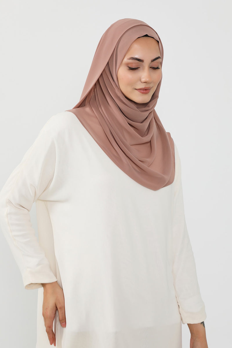 Instant Chiffon Hijab Shawl for Women, Ready to Wear Lightweight Modest Scarf, Practical Slip-On Headscarf,PS-49