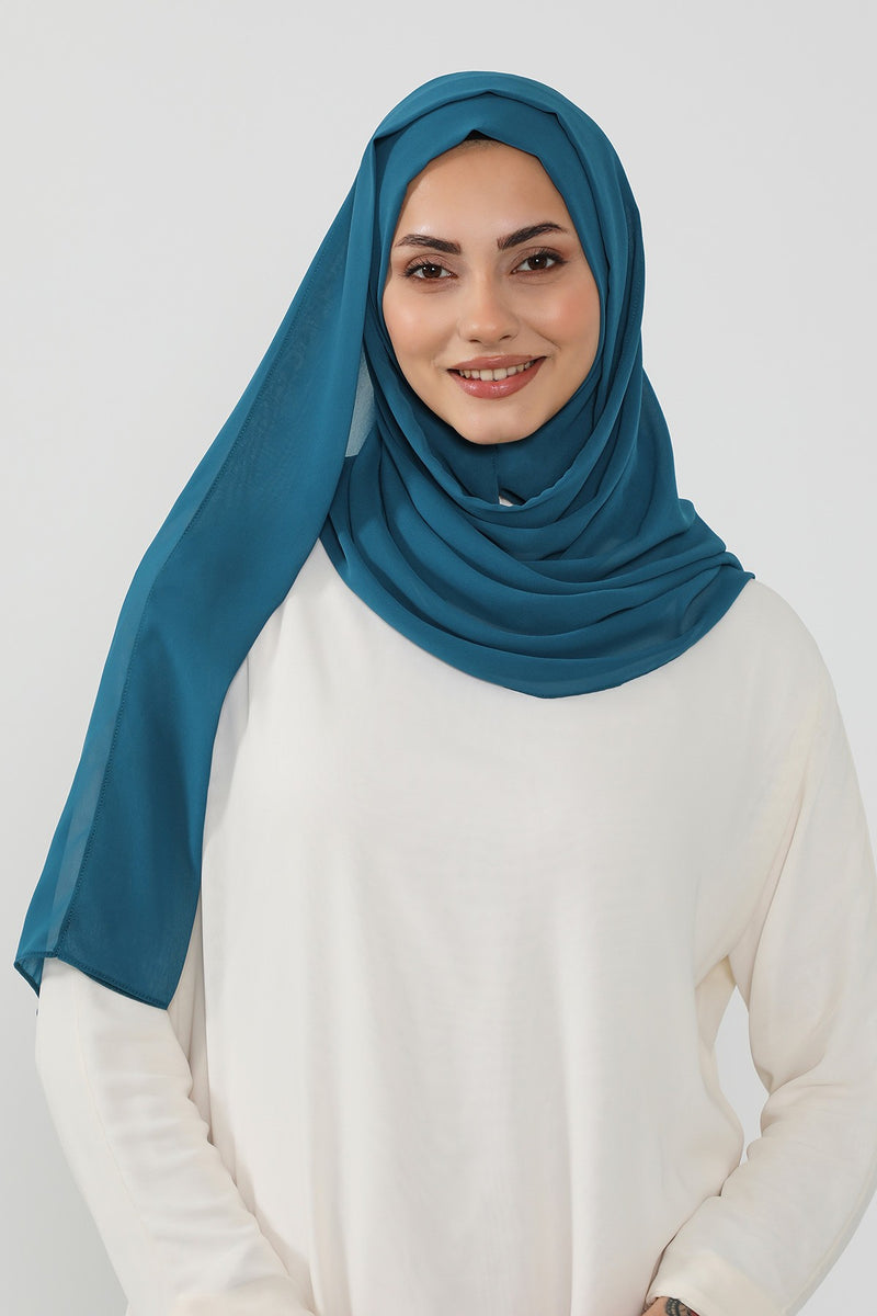 Instant Chiffon Hijab Shawl for Women, Ready to Wear Lightweight Modest Scarf, Practical Slip-On Headscarf,PS-49