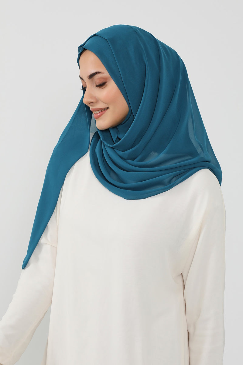 Instant Chiffon Hijab Shawl for Women, Ready to Wear Lightweight Modest Scarf, Practical Slip-On Headscarf,PS-49