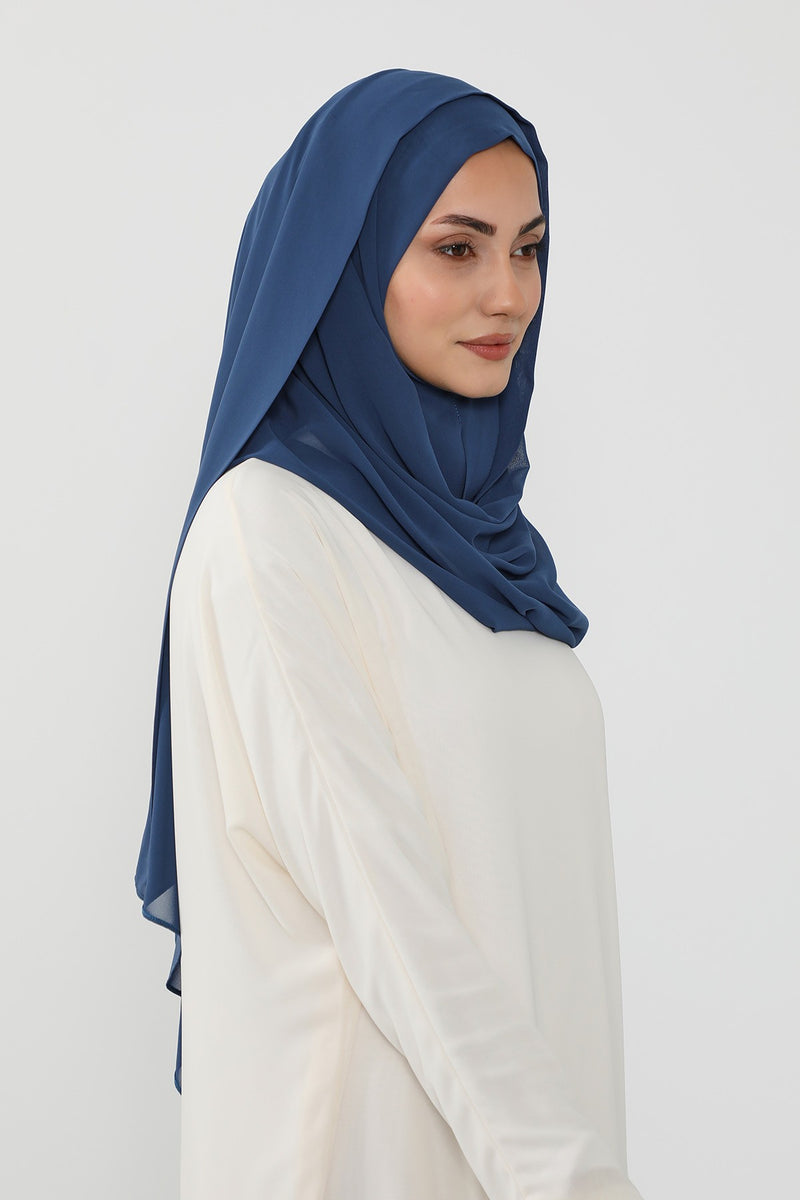 Instant Chiffon Hijab Shawl for Women, Ready to Wear Lightweight Modest Scarf, Practical Slip-On Headscarf,PS-49