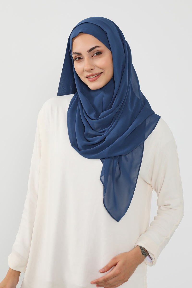 Instant Chiffon Hijab Shawl for Women, Ready to Wear Lightweight Modest Scarf, Practical Slip-On Headscarf,PS-49