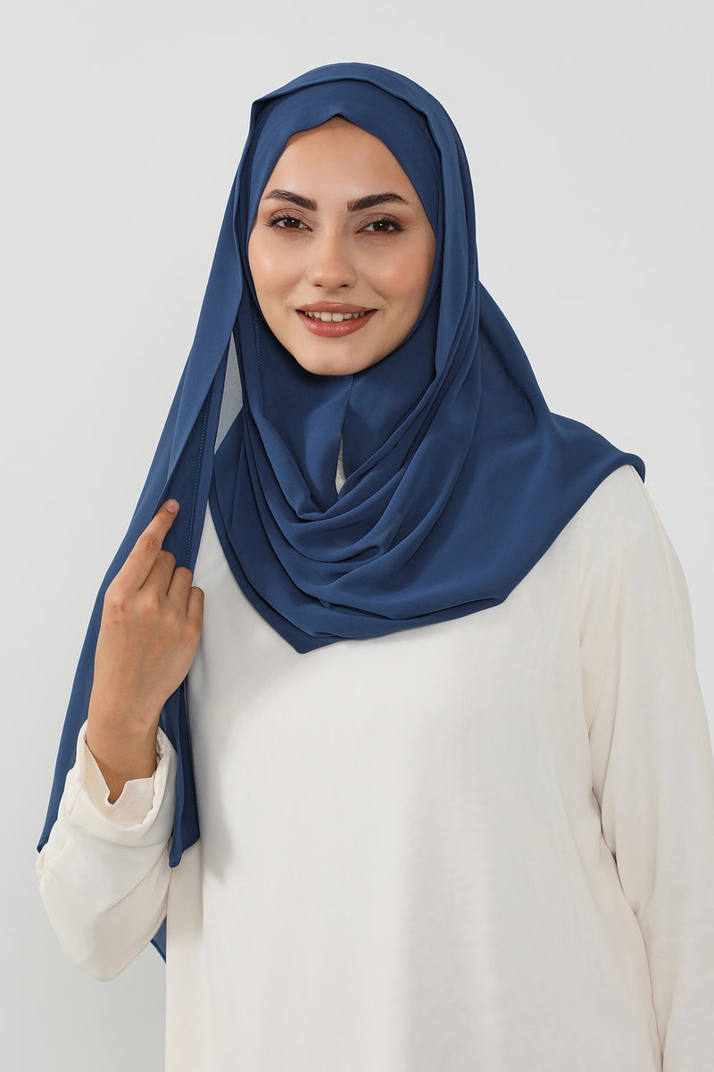Instant Chiffon Hijab Shawl for Women, Ready to Wear Lightweight Modest Scarf, Practical Slip-On Headscarf,PS-49