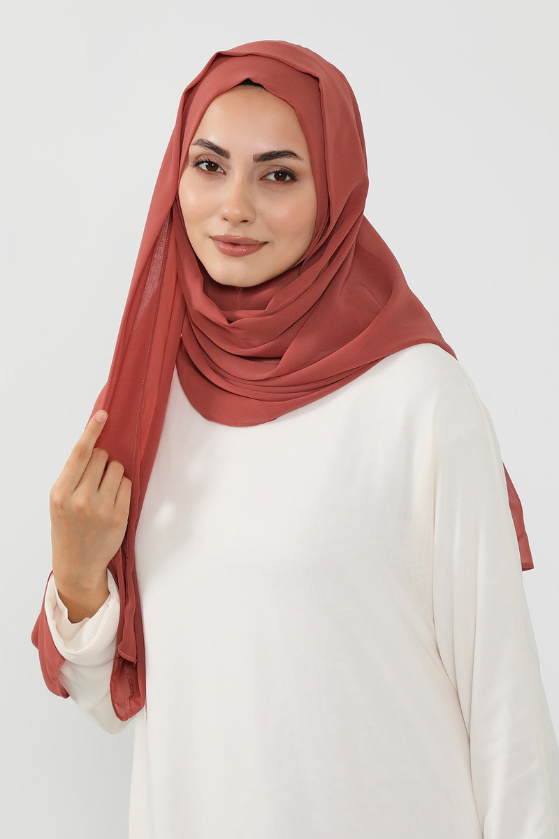 Instant Chiffon Hijab Shawl for Women, Ready to Wear Lightweight Modest Scarf, Practical Slip-On Headscarf,PS-49
