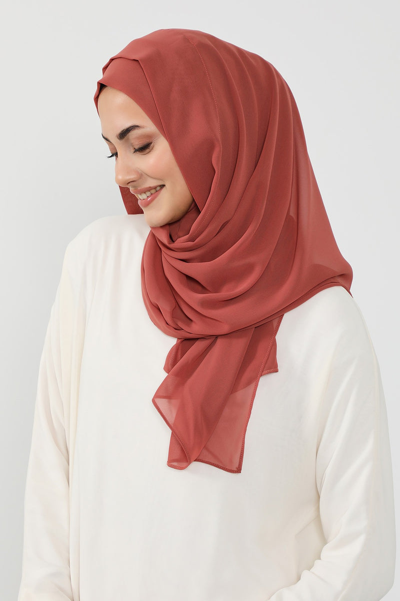 Instant Chiffon Hijab Shawl for Women, Ready to Wear Lightweight Modest Scarf, Practical Slip-On Headscarf,PS-49