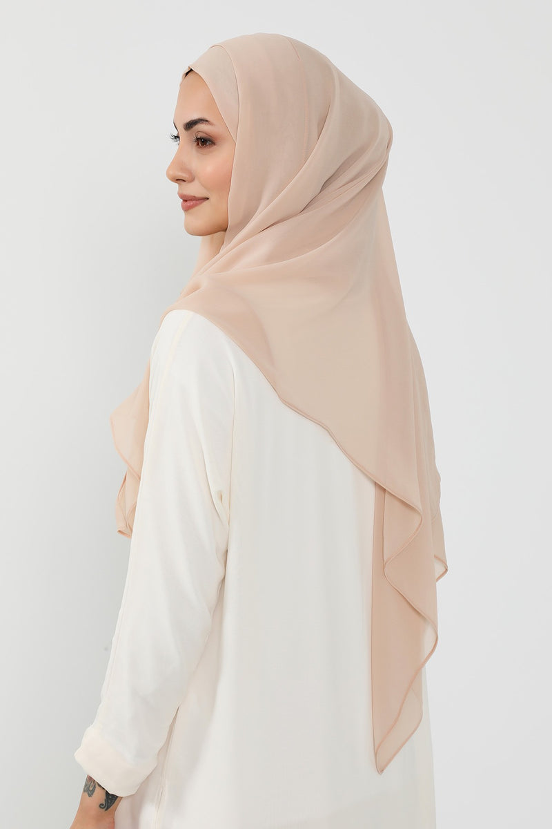 Instant Chiffon Hijab Shawl for Women, Ready to Wear Lightweight Modest Scarf, Practical Slip-On Headscarf,PS-49