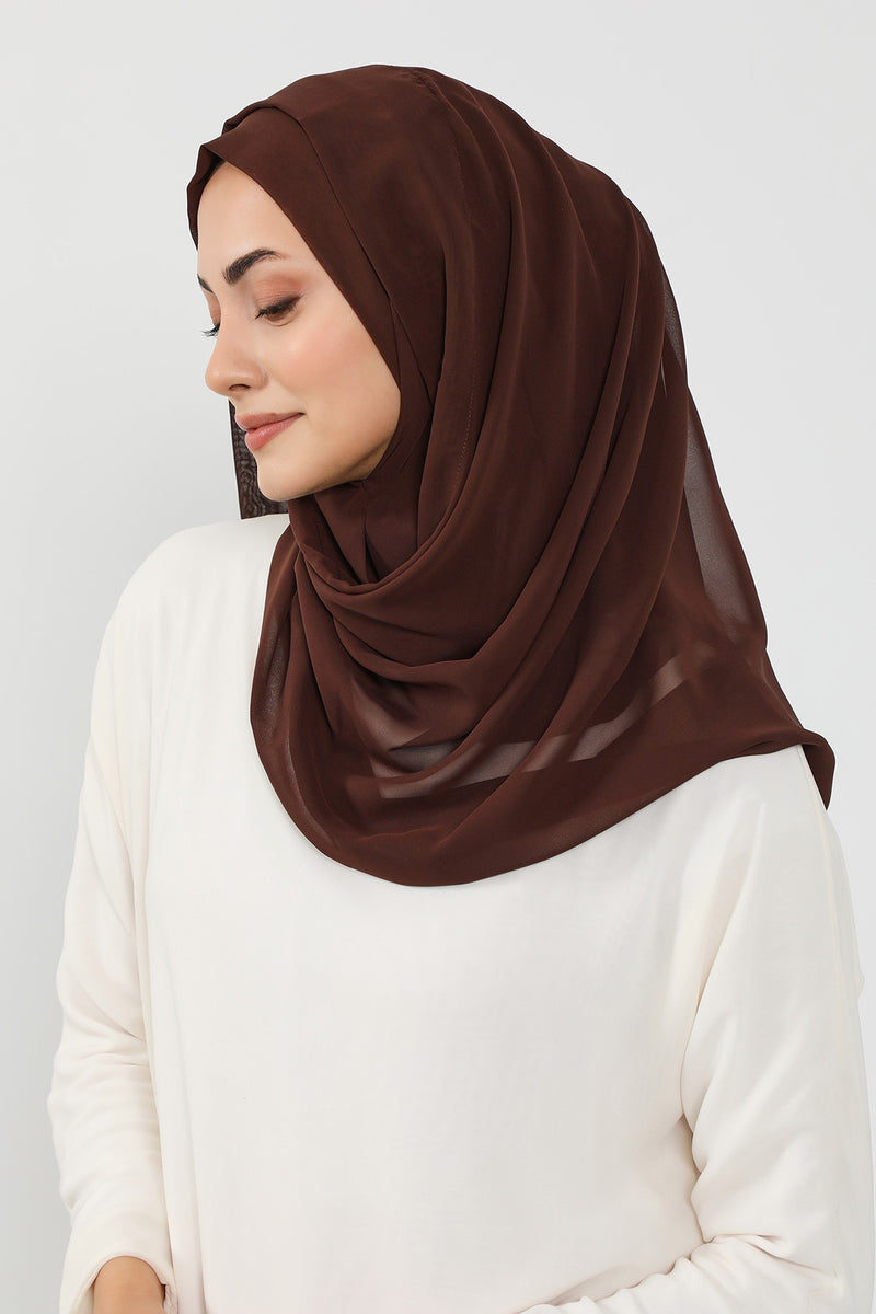 Instant Chiffon Hijab Shawl for Women, Ready to Wear Lightweight Modest Scarf, Practical Slip-On Headscarf,PS-49