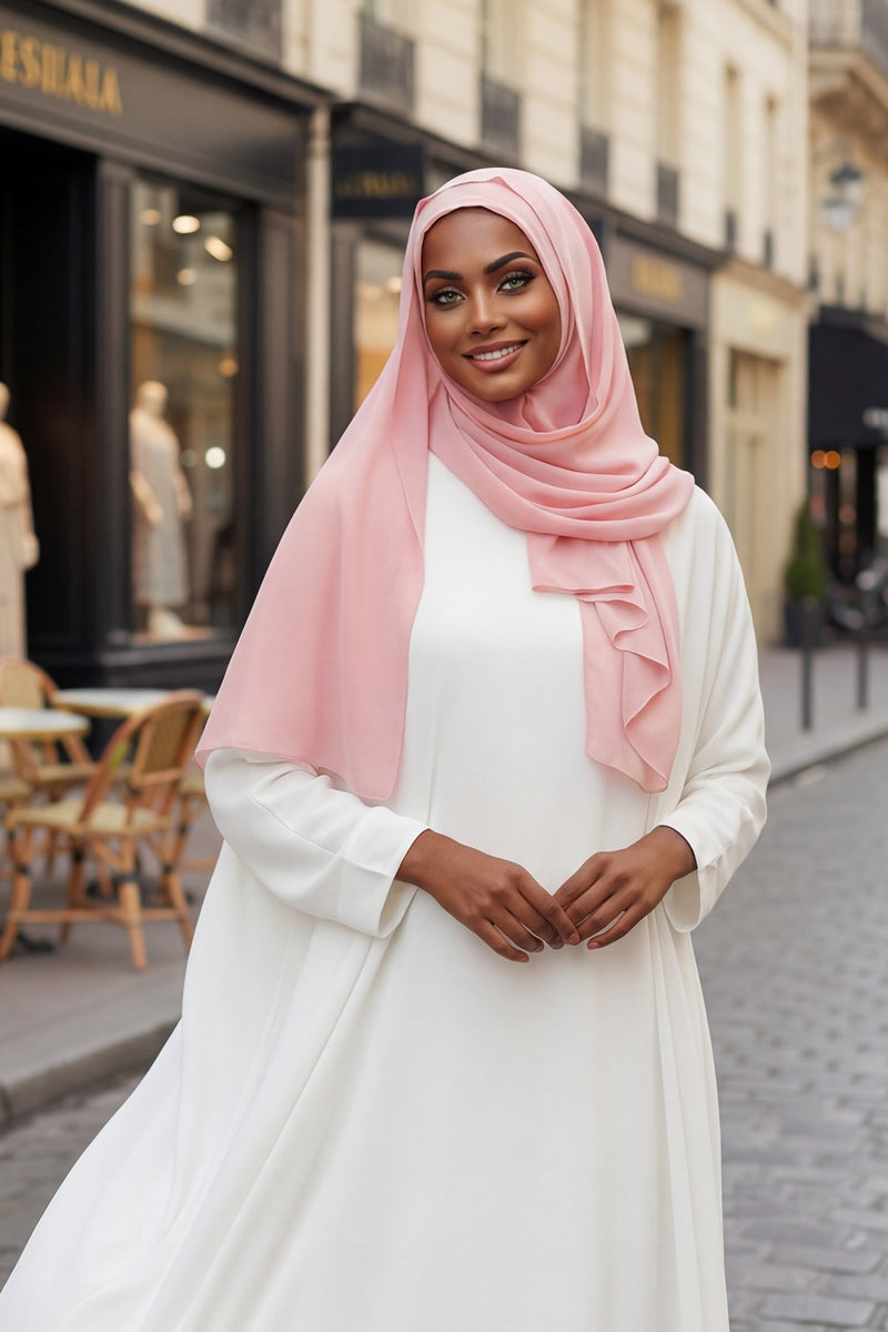 Instant Chiffon Hijab Shawl for Women, Ready to Wear Lightweight Modest Scarf, Practical Slip-On Headscarf,PS-49