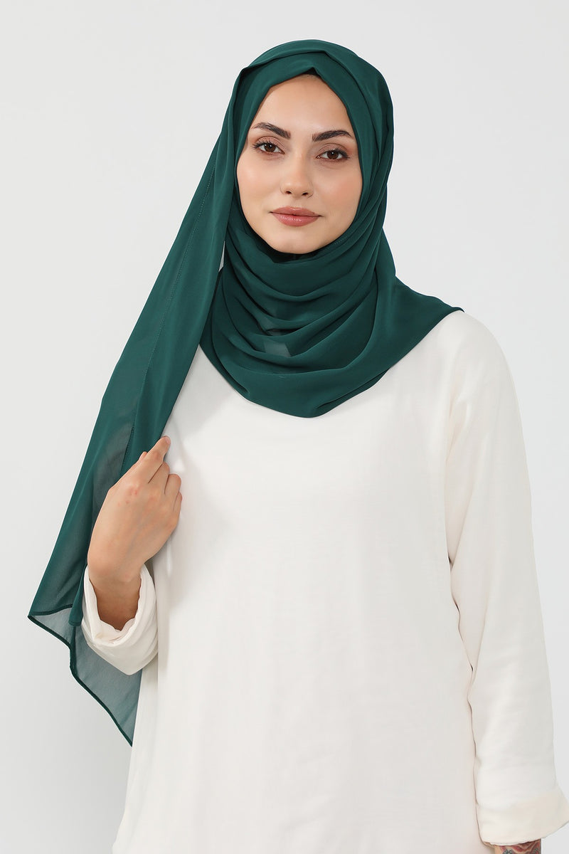 Instant Chiffon Hijab Shawl for Women, Ready to Wear Lightweight Modest Scarf, Practical Slip-On Headscarf,PS-49