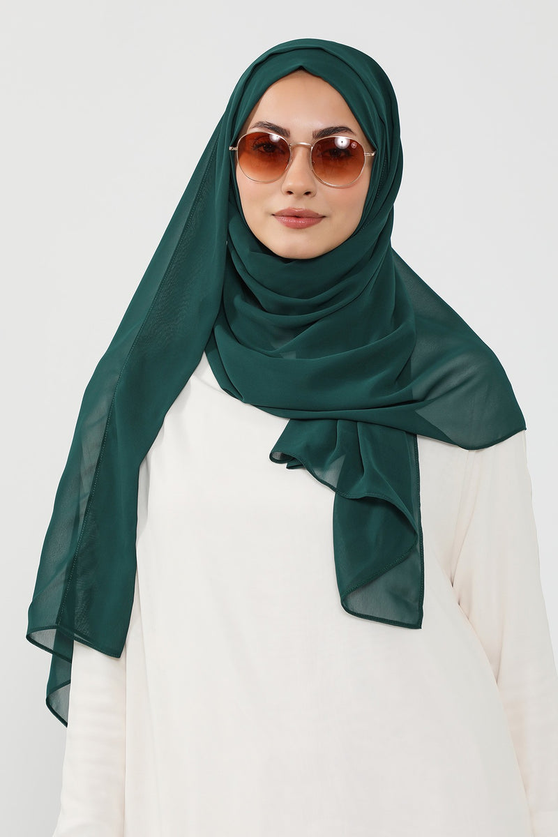 Instant Chiffon Hijab Shawl for Women, Ready to Wear Lightweight Modest Scarf, Practical Slip-On Headscarf,PS-49