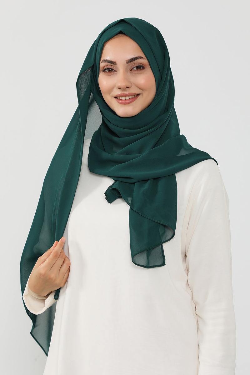Instant Chiffon Hijab Shawl for Women, Ready to Wear Lightweight Modest Scarf, Practical Slip-On Headscarf,PS-49