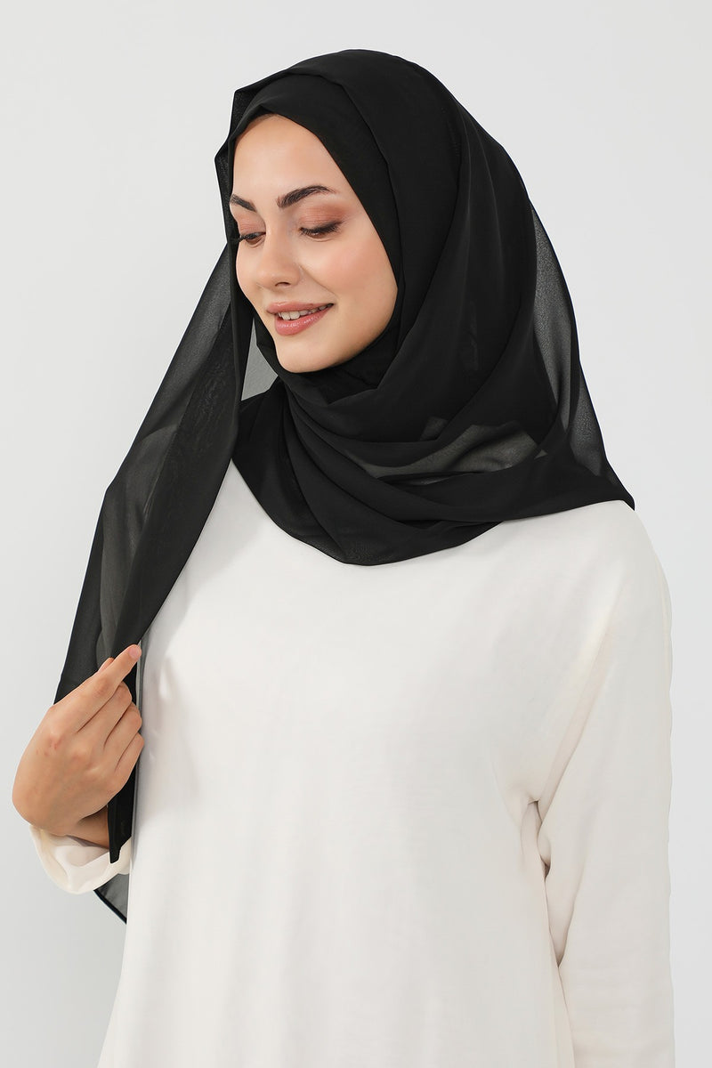 Instant Chiffon Hijab Shawl for Women, Ready to Wear Lightweight Modest Scarf, Practical Slip-On Headscarf,PS-49