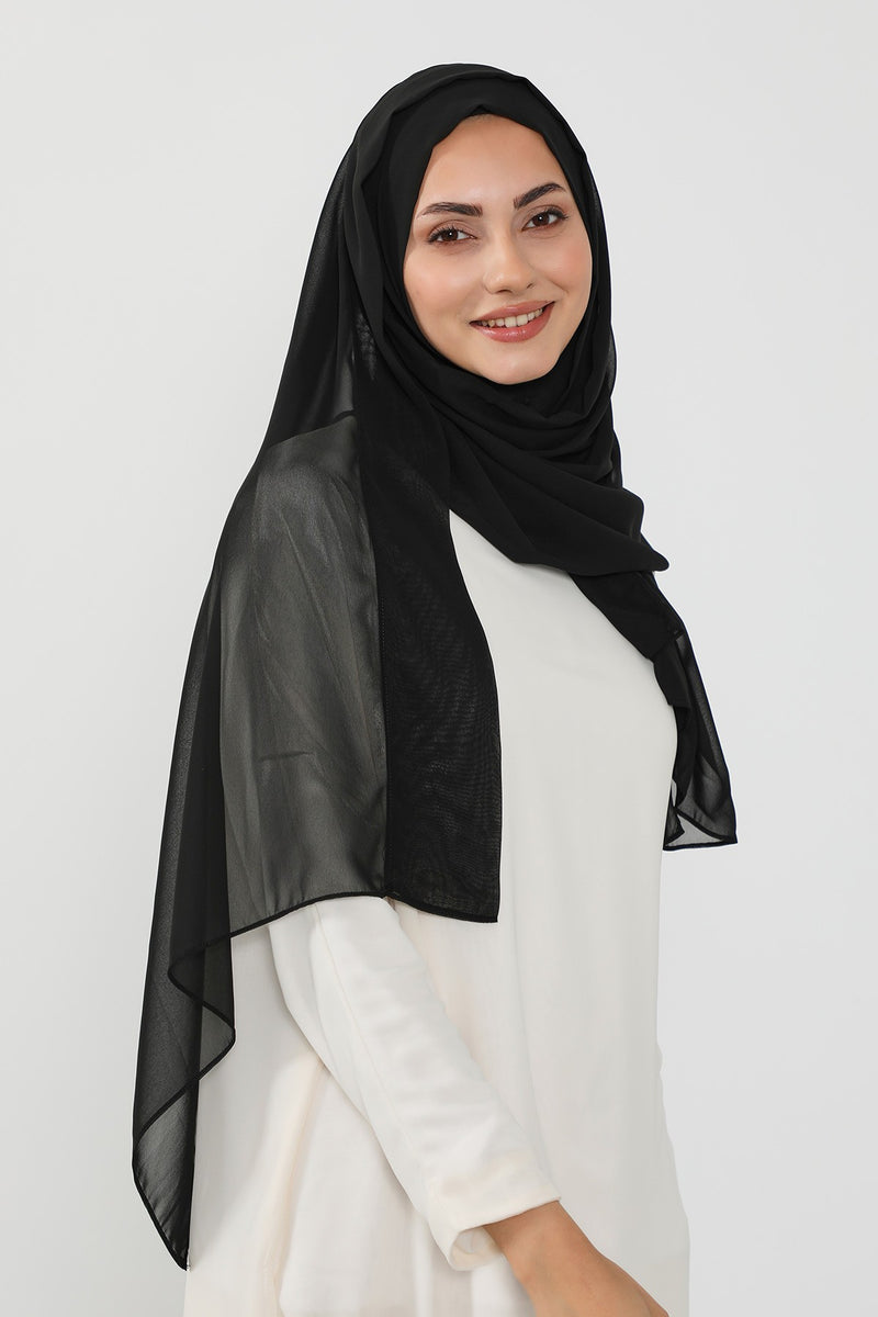 Instant Chiffon Hijab Shawl for Women, Ready to Wear Lightweight Modest Scarf, Practical Slip-On Headscarf,PS-49