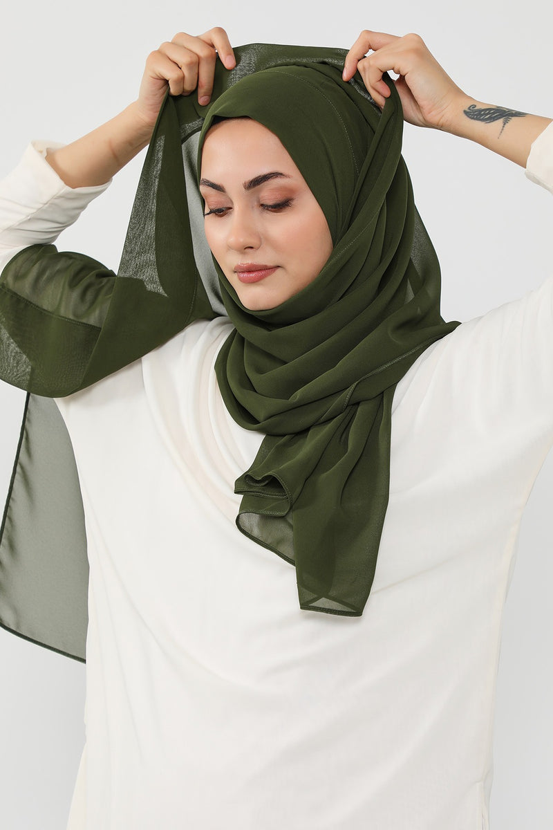 Instant Chiffon Hijab Shawl for Women, Ready to Wear Lightweight Modest Scarf, Practical Slip-On Headscarf,PS-49