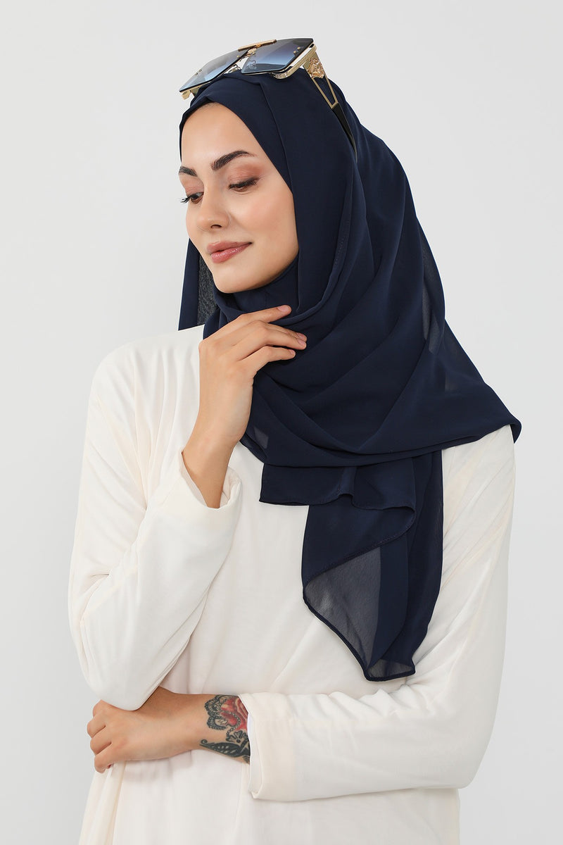 Instant Chiffon Hijab Shawl for Women, Ready to Wear Lightweight Modest Scarf, Practical Slip-On Headscarf,PS-49