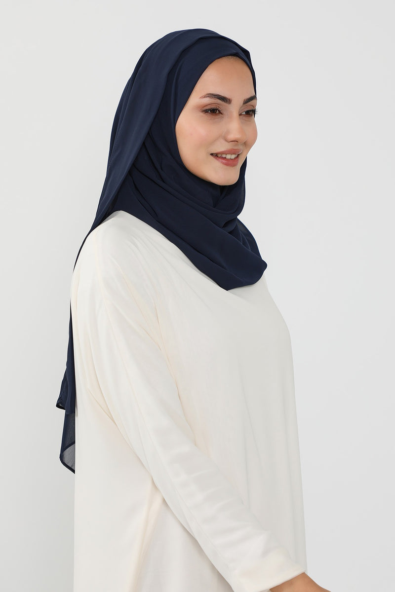 Instant Chiffon Hijab Shawl for Women, Ready to Wear Lightweight Modest Scarf, Practical Slip-On Headscarf,PS-49