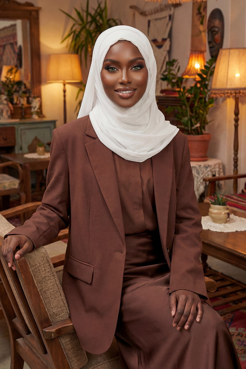 Instant Chiffon Hijab Shawl for Women, Ready to Wear Lightweight Modest Scarf, Practical Slip-On Headscarf,PS-49