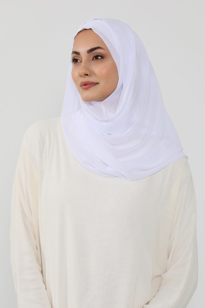 Instant Chiffon Hijab Shawl for Women, Ready to Wear Lightweight Modest Scarf, Practical Slip-On Headscarf,PS-49
