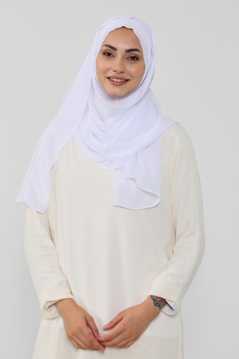 Instant Chiffon Hijab Shawl for Women, Ready to Wear Lightweight Modest Scarf, Practical Slip-On Headscarf,PS-49