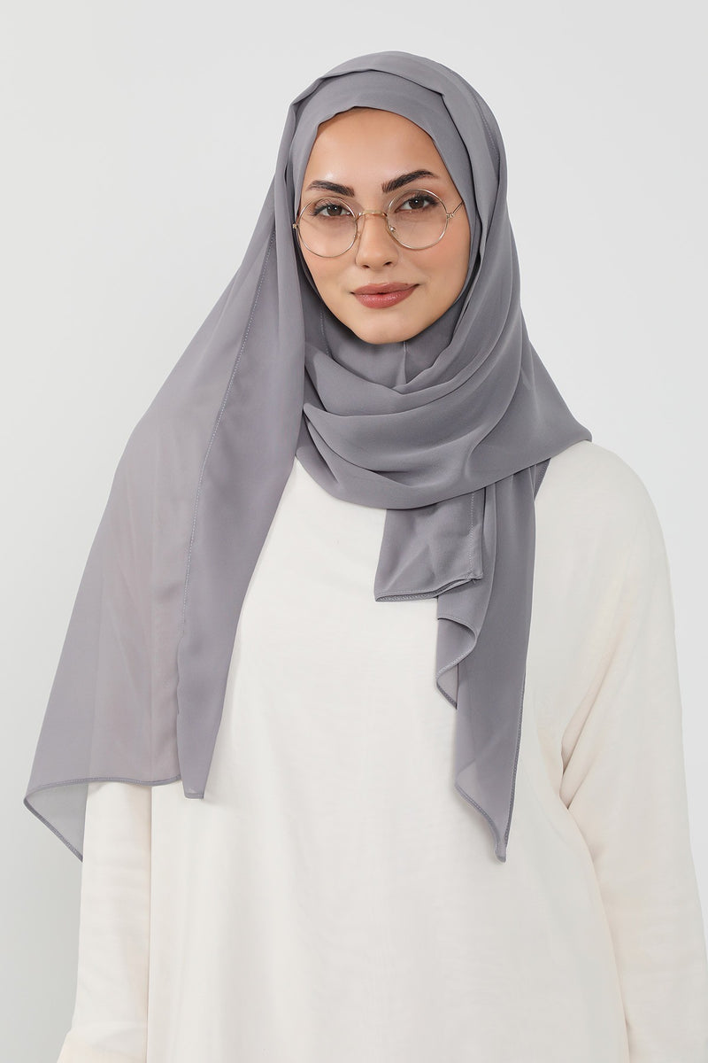 Instant Chiffon Hijab Shawl for Women, Ready to Wear Lightweight Modest Scarf, Practical Slip-On Headscarf,PS-49