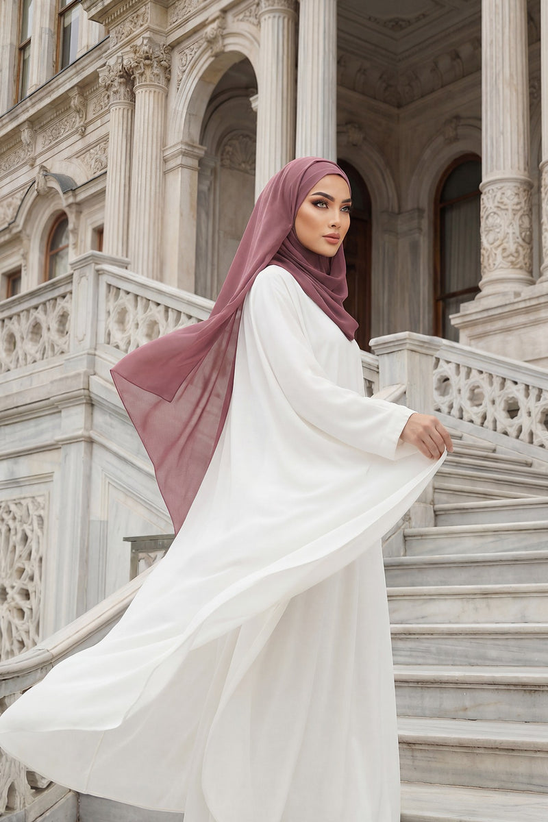 Instant Chiffon Hijab Shawl for Women, Ready to Wear Lightweight Modest Scarf, Practical Slip-On Headscarf,PS-49