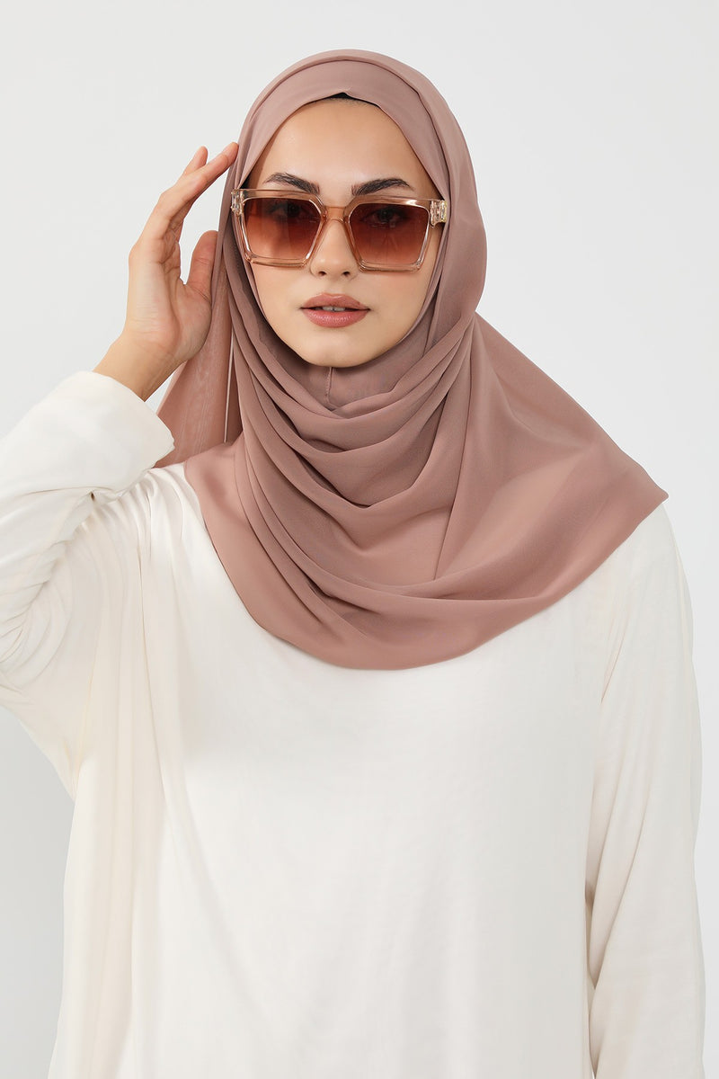 Instant Chiffon Hijab Shawl for Women, Ready to Wear Lightweight Modest Scarf, Practical Slip-On Headscarf,PS-49