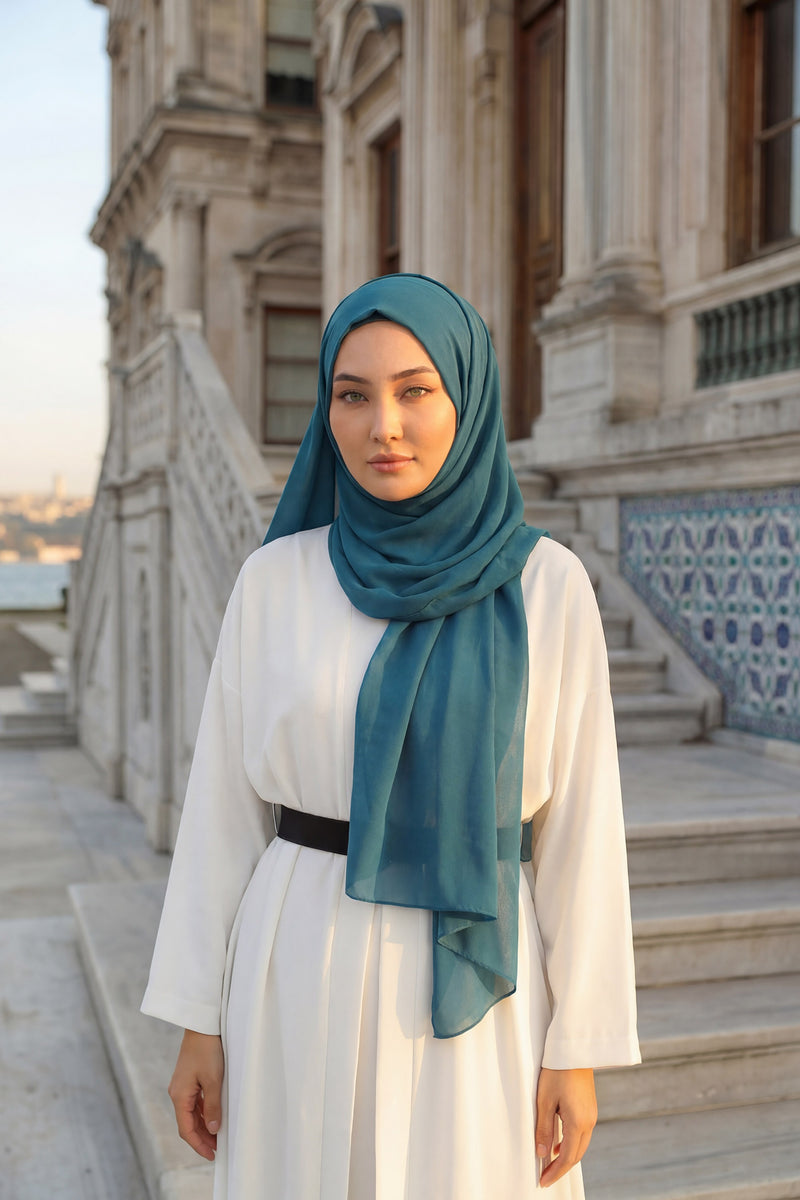 Instant Chiffon Hijab Shawl for Women, Ready to Wear Lightweight Modest Scarf, Practical Slip-On Headscarf,PS-49