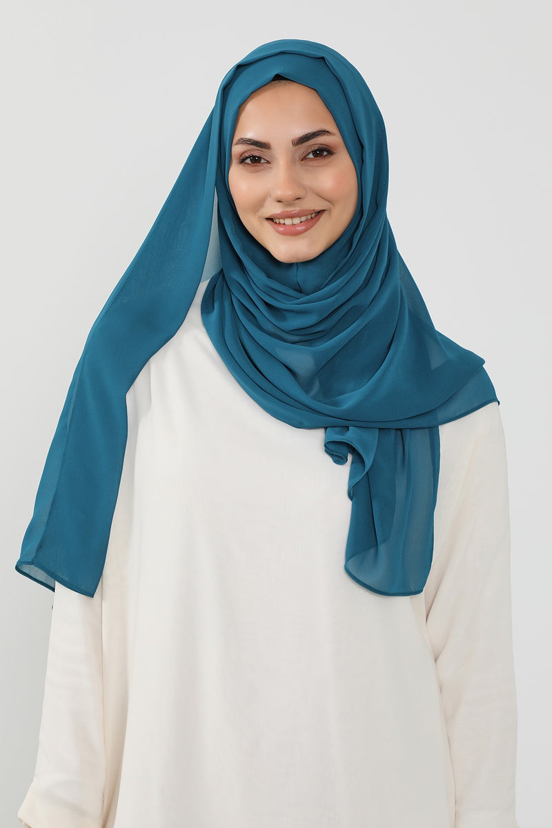 Instant Chiffon Hijab Shawl for Women, Ready to Wear Lightweight Modest Scarf, Practical Slip-On Headscarf,PS-49